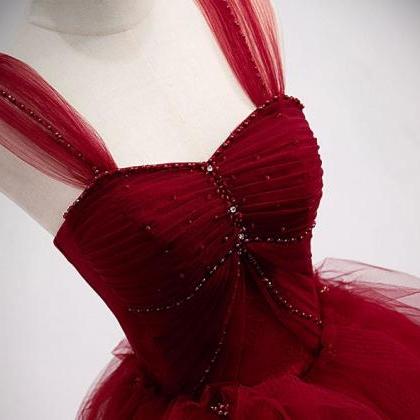Princess A Line Off The Shoulder Red Long Prom..
