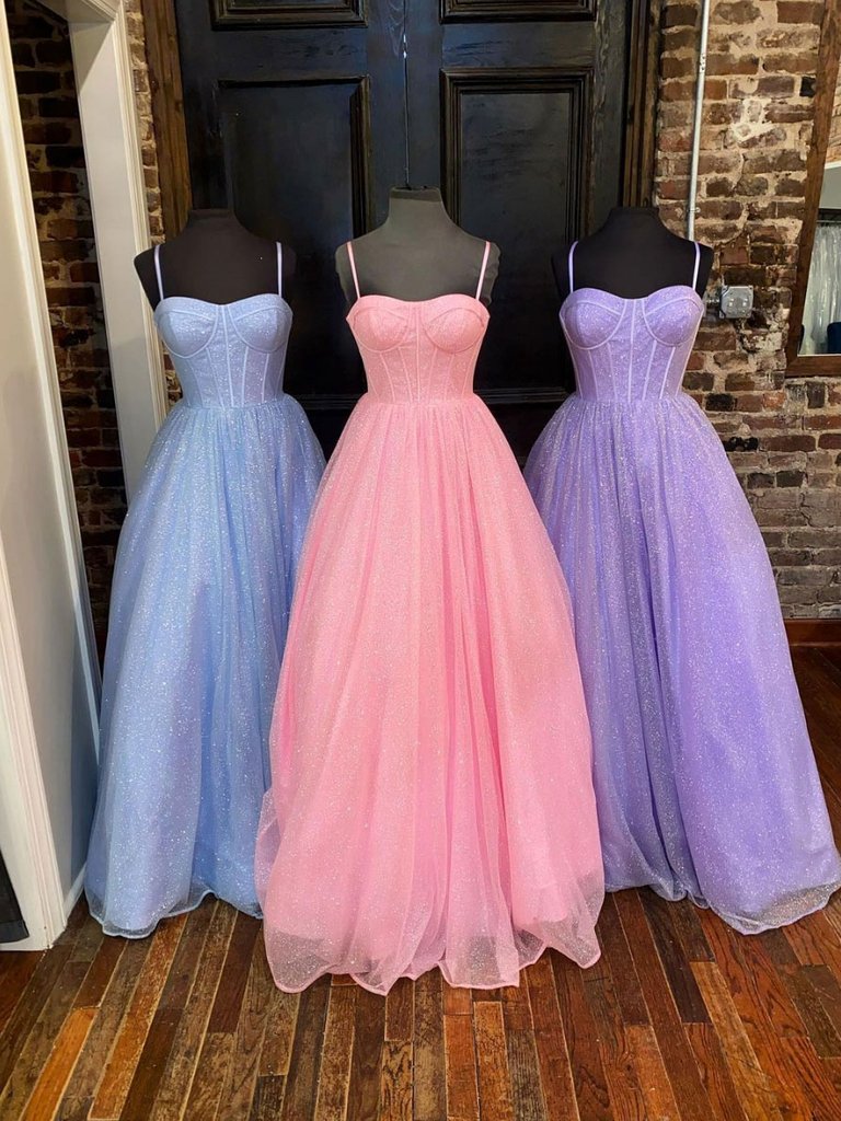 Princess A Line Spaghetti Straps Long Prom Dress Party Dress